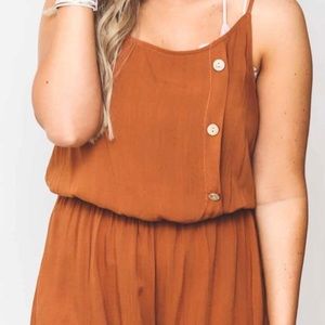 Staccato Toffee Button Romper